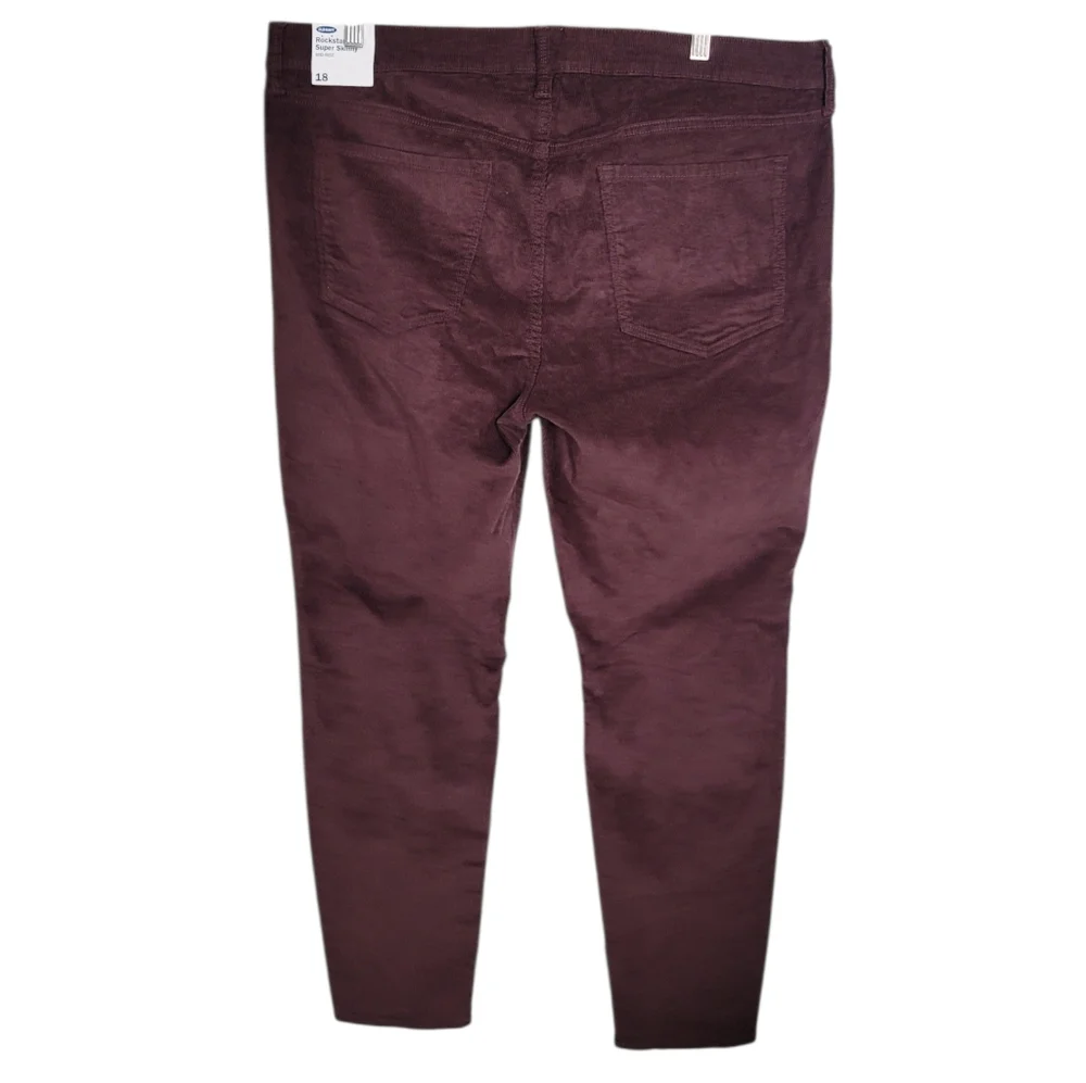 🆕️ Old Navy Mid-Rise Rockstar Super Skinny Corduroy Pants in Brown Tupelo - Picture 9 of 12